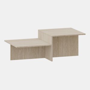 Mesa de centro Taniena com tampo duplo rectangular 100x55x35 cm Travertino en.casa
