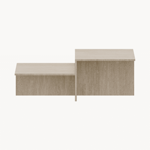 Mesa de centro Taniena com tampo duplo rectangular 100x55x35 cm Travertino en.casa Mesa de centro Taniena com tampo duplo rectangular 100x55x35 cm Travertino en.casa