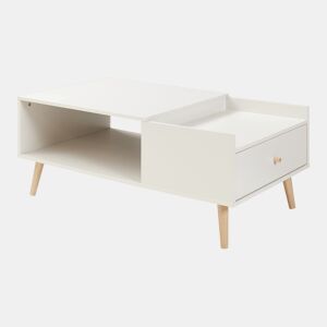 Mesa de centro Hallevil com gaveta 106x59x44 cm Branco en.casa