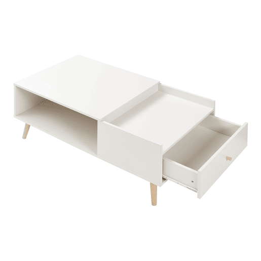 Mesa de centro Hallevil com gaveta 106x59x44 cm Branco en.casa