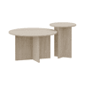 Conjunto de 2 mesas de apoio Verummetka redondas Ø72x41 cm Travertino en.casa