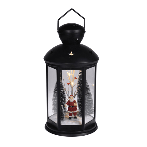 Lanterna natalina decorativa com cena interna e LED. Lanterna natalina decorativa com cena interna e LED.