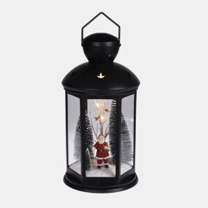 Lanterna natalina decorativa com cena interna e LED.