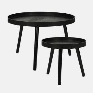 Conjunto de 2 mesas laterais redondas em MDF