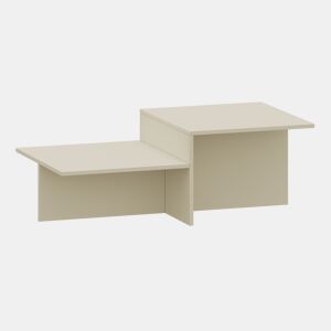 Mesa de centro Taniena com tampo duplo rectangular 100x55x35 cm Cor de areia en.casa