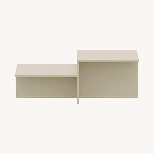 Mesa de centro Taniena com tampo duplo rectangular 100x55x35 cm Cor de areia en.casa