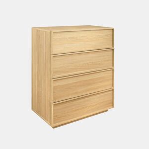 Cômoda de armazenamento efeito madeira 4 gavetas, Kuba, Natural, 80x43x98.5 cm