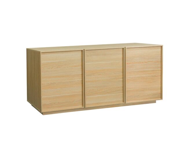 Aparador efecto madera 3 puertas, 160cm, kuba, natural, 160x43x75 cm