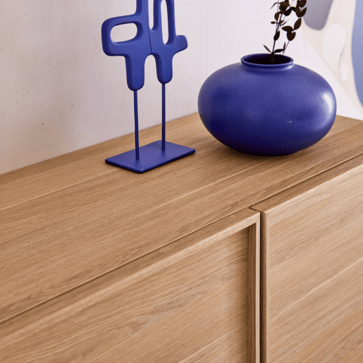 Buffet efeito madeira 3 portas, 160cm, Kuba, Natural, 160x43x75 cm