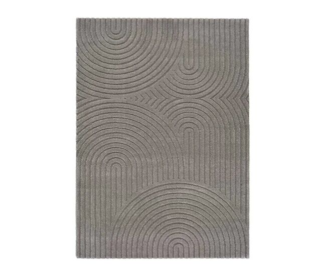 Alfombra escandinavo con relieve gris lina, 160x230 cm - atticgo