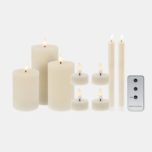 Conjunto de 9 velas LED para pilar, jantar e chá com controle remoto.