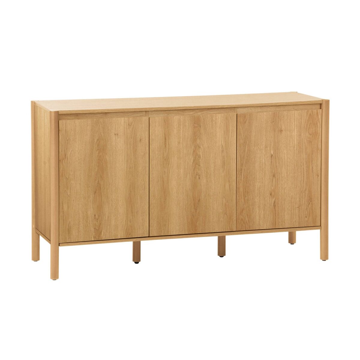 Aparador efecto madera con 3 puertas, 140cm, harmony, natural, 140x42x78 cm