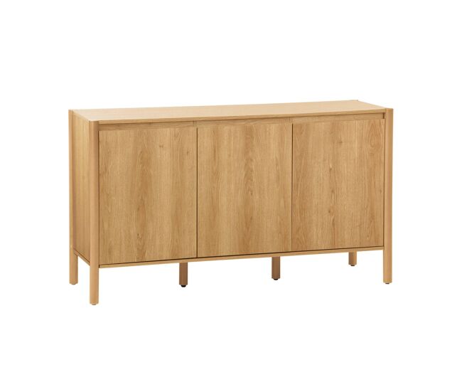 Aparador efecto madera con 3 puertas, 140cm, harmony, natural, 140x42x78 cm