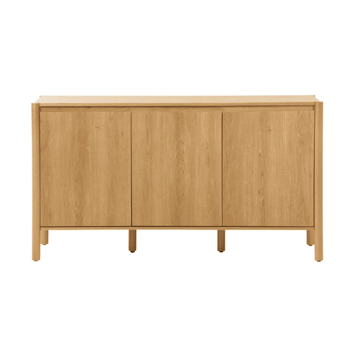 Aparador em decoração madeira de 3 portas, 140cm, Harmony, Natural, 140x42x78 cm