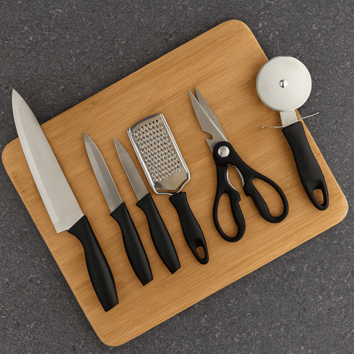 Conjunto de 7 facas de cozinha em aço inoxidável