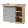 Trocador Beldinupp com tapete muda-fraldas amovível 93 x 110 x 55 cm Carvalho Cinzento en.casa