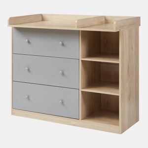 Trocador Beldinupp com tapete muda-fraldas amovível 93 x 110 x 55 cm Carvalho Cinzento en.casa