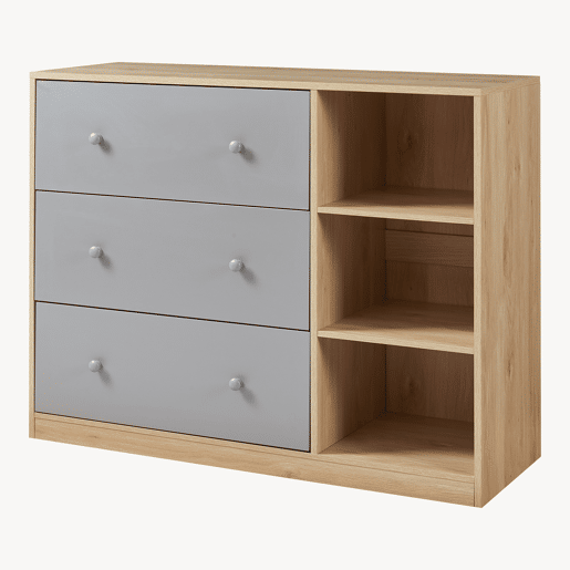 Trocador Beldinupp com tapete muda-fraldas amovível 93 x 110 x 55 cm Carvalho  Cinzento en.casa