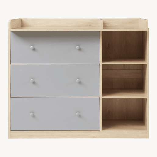 Trocador Beldinupp com tapete muda-fraldas amovível 93 x 110 x 55 cm Carvalho  Cinzento en.casa