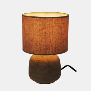 Luminária de mesa E14 40W em cerâmica na cor areia, 21,5 cm de altura.