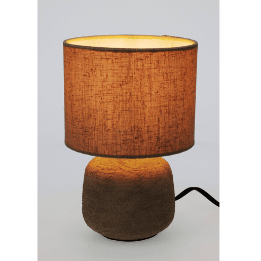 Luminária de mesa E14 40W em cerâmica na cor areia, 21,5 cm de altura. Luminária de mesa E14 40W em cerâmica na cor areia, 21,5 cm de altura.