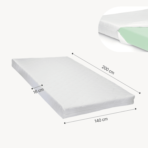 Cama estofada Tröstiar LED com base de ripas dobrável + colchão 140x200cm - Preto en.casa