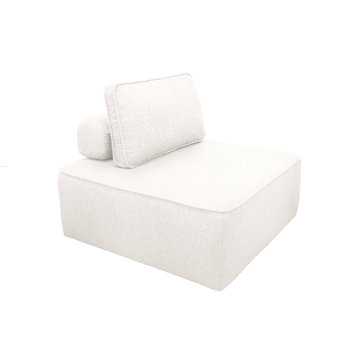 Módulo para sofá modular em boucle, 1 lugar, Bao, Creme, 90x90x74 cm