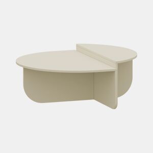 Mesa de centro Tondesdaslo com tampo duplo semicircular 90 x 90 x 35 cm Cor de areia
