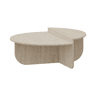 Mesa de centro Tondesdaslo com tampo duplo semi-circular 90x90x35 cm Travertino en.casa