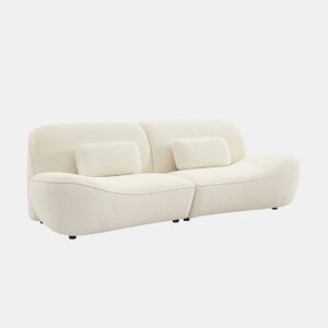 Sofá boucle de 3 lugares, Nia, Creme, 265x114x85 cm