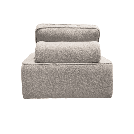 Sofá modular em tecido boucle de 3 lugares, Bao, Beige, 90x90x74 cm