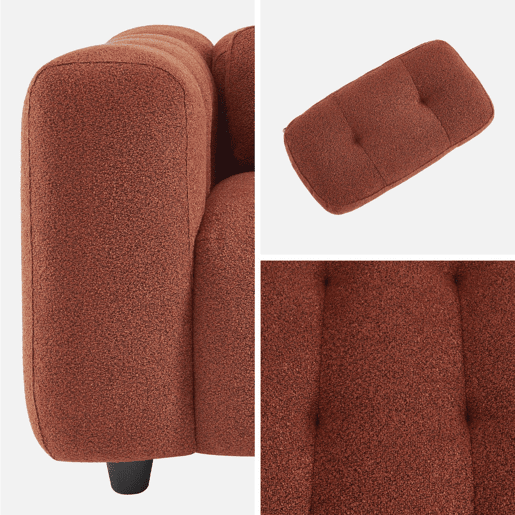 Poltrona em tecido boucle texturado, 1 lugar, Leon boucle, Terracota, 110x99x68 cm