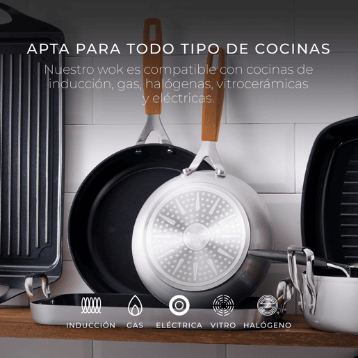 Wok San Ignacio COMPACT ø28cm em alumínio forjado para indução