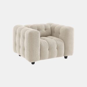 Poltrona em tecido boucle texturado, 1 lugar, Leon boucle, Beige, 110x99x68 cm