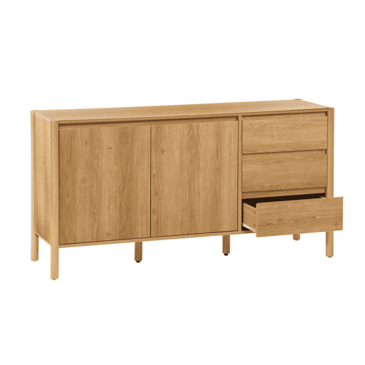 Aparador de 2 portas e 3 gavetas, 150cm, Harmony, Natural, 150x42x78 cm