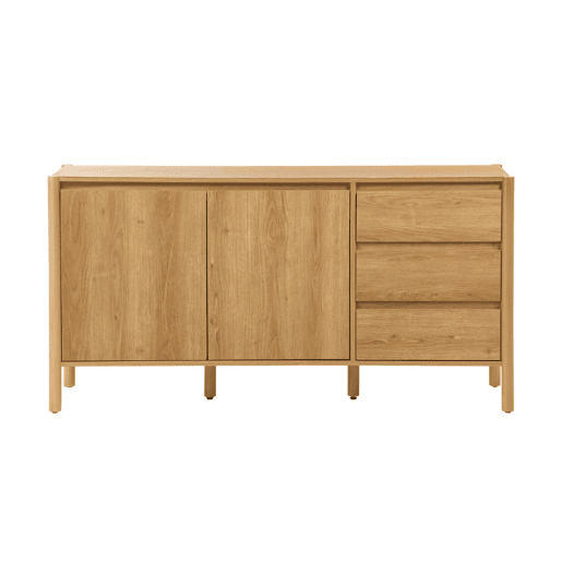 Aparador de 2 portas e 3 gavetas, 150cm, Harmony, Natural, 150x42x78 cm