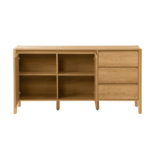Aparador de 2 portas e 3 gavetas, 150cm, Harmony, Natural, 150x42x78 cm