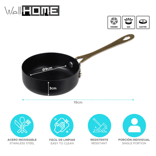Panela de servir em aço inoxidável