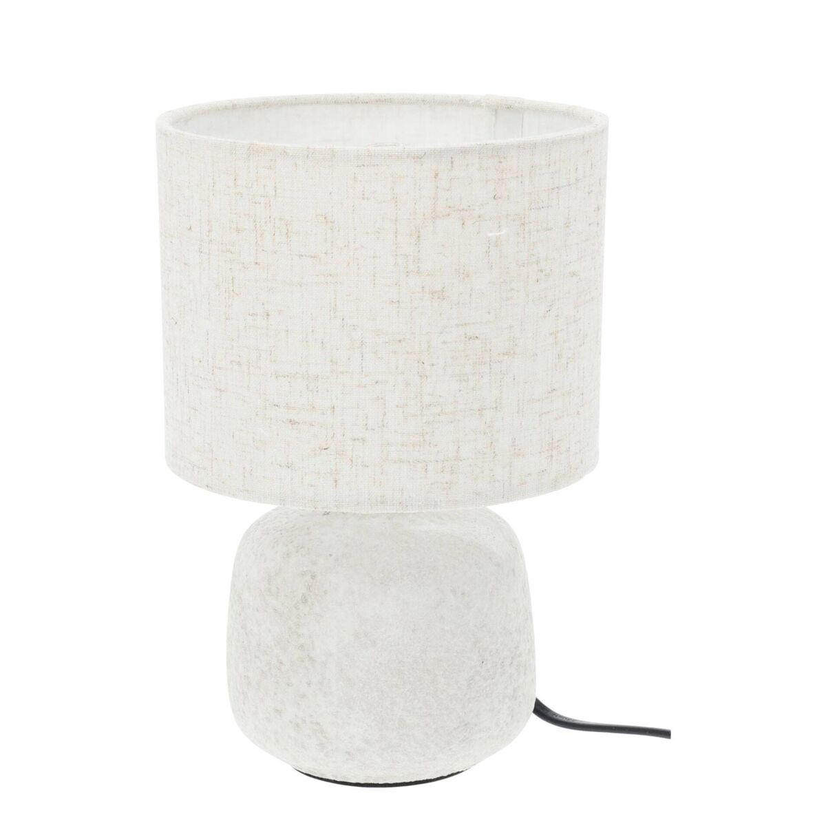 Lámpara de mesa e14 40w de gres en color blanco roto h. 21,5cm