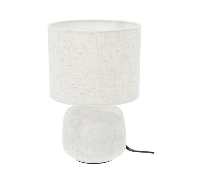 Lámpara de mesa e14 40w de gres en color blanco roto h. 21,5cm