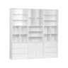 Kit prateleira, estante modular decorativa madeira, 9 elementos, Kompo, Branco, 210x35x210 cm