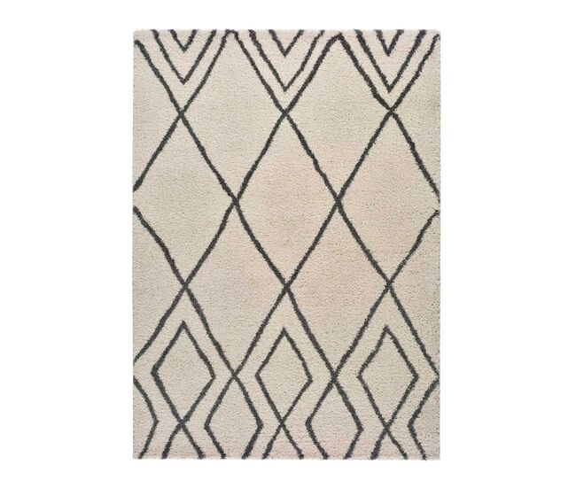 Alfombra shaggy étnico blanco ATLAS, 160x230 cm - ATTICGO