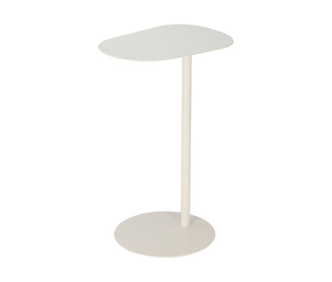 Mesa auxiliar de forma orgánica en color blanco 35x25x53cm