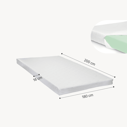 Cama estofada Tröstiar LED com base de ripas dobrável + colchão 180x200cm - Antracite en.casa