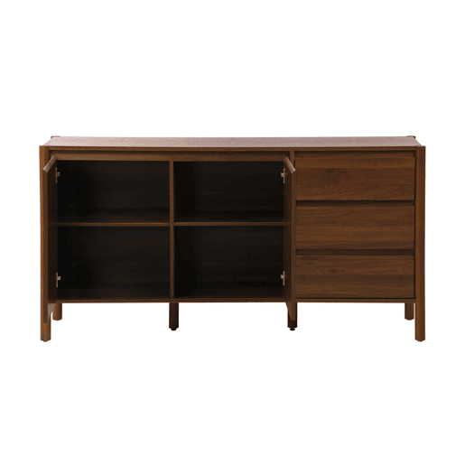 Aparador de 2 portas e 3 gavetas, 150cm, Harmony, Madeira de nogueira, 150x42x78 cm