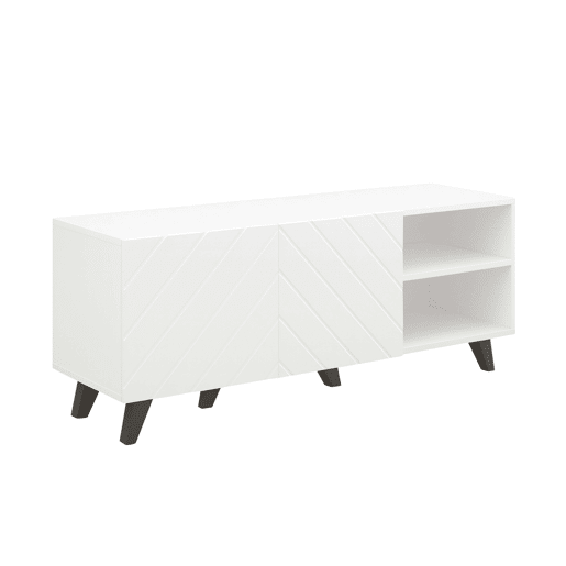 Móvel para TV Josi para sala de estarjantar, 2 portas de abrir, 4 nichos, 1 prateleira, 2 aberturas, 150x54x40 cm