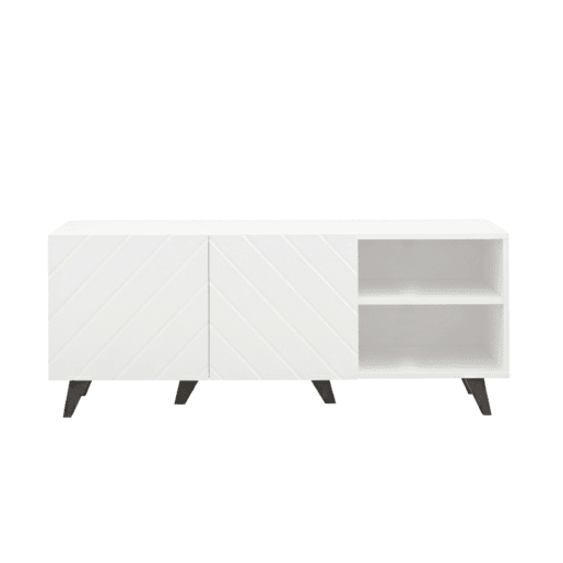 Móvel para TV Josi para sala de estarjantar, 2 portas de abrir, 4 nichos, 1 prateleira, 2 aberturas, 150x54x40 cm