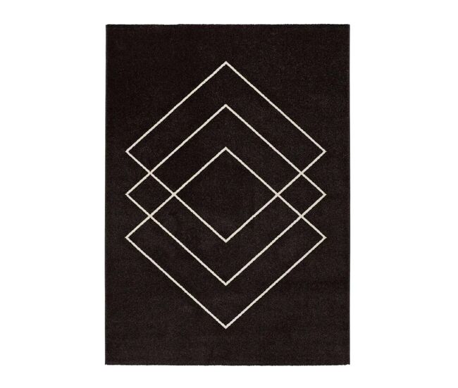 Alfombra geométrico negro breda, 133x190 cm - atticgo