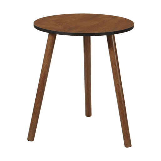 Mesa lateral em MDF com pés de madeira de pinho.