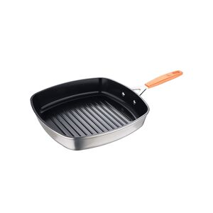 Grelha quadrada compacta San Ignacio 28x28cm em alumínio forjado para indução